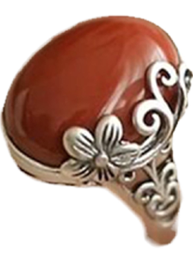 S925银戒指新中式复古镂空花丝