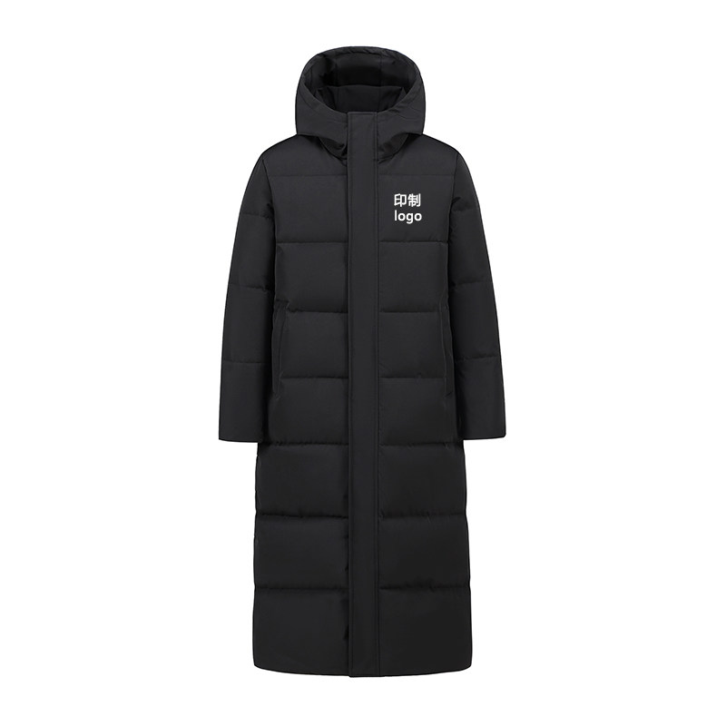 加长款过膝棉服加厚羽绒棉工装定制印字体育生保暖防寒服大衣外套