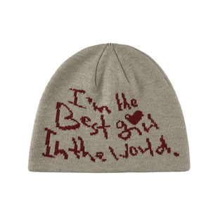 MUCUNXI我是世界上zui好的女孩!个性标语提花秋冬套头针织帽冷帽