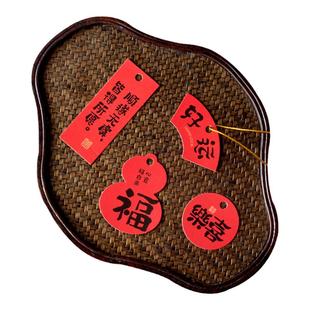 2026春节中式礼盒吊牌装饰卡配饰节日喜庆挂件葫芦扇子福字挂卡