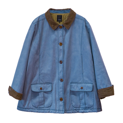 木子理想胖mm大码复古轻工装棉服