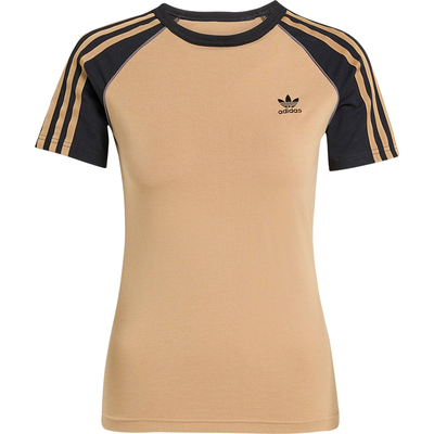 Adidas/阿迪达斯正品三叶草女士运动日常拼接修身透气短袖JV7192