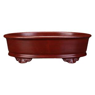 紫砂花盆古典四方大号腰圆桌面花卉精品陶瓷榕树室内假山竹子专用