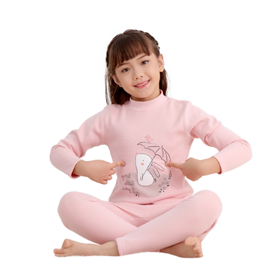 Kids/猫人儿童女童保暖内衣套装
