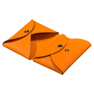 H家零钱包女士搭扣硬币袋收纳小包对折男卡包名片夹一体迷你真皮