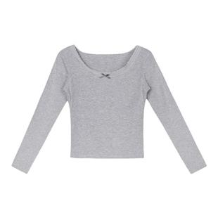 JoyceBra甜美蕾丝边带胸垫打底衫内搭螺纹棉舒适可外穿保暖内衣女