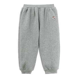 whitewheat儿童2025冬季新款裤子男女童休闲百搭宽松宝宝厚束脚裤