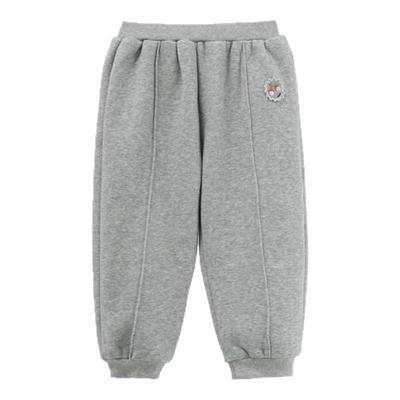 whitewheat不倒绒小熊图章束脚裤