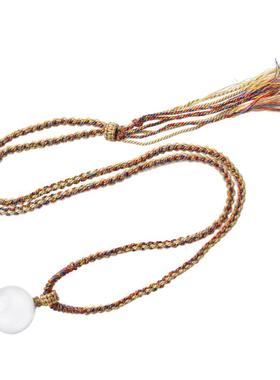 白水晶吊坠女东海水晶玛瑙翡翠玉石单散珠子秋冬毛衣链水晶球项链