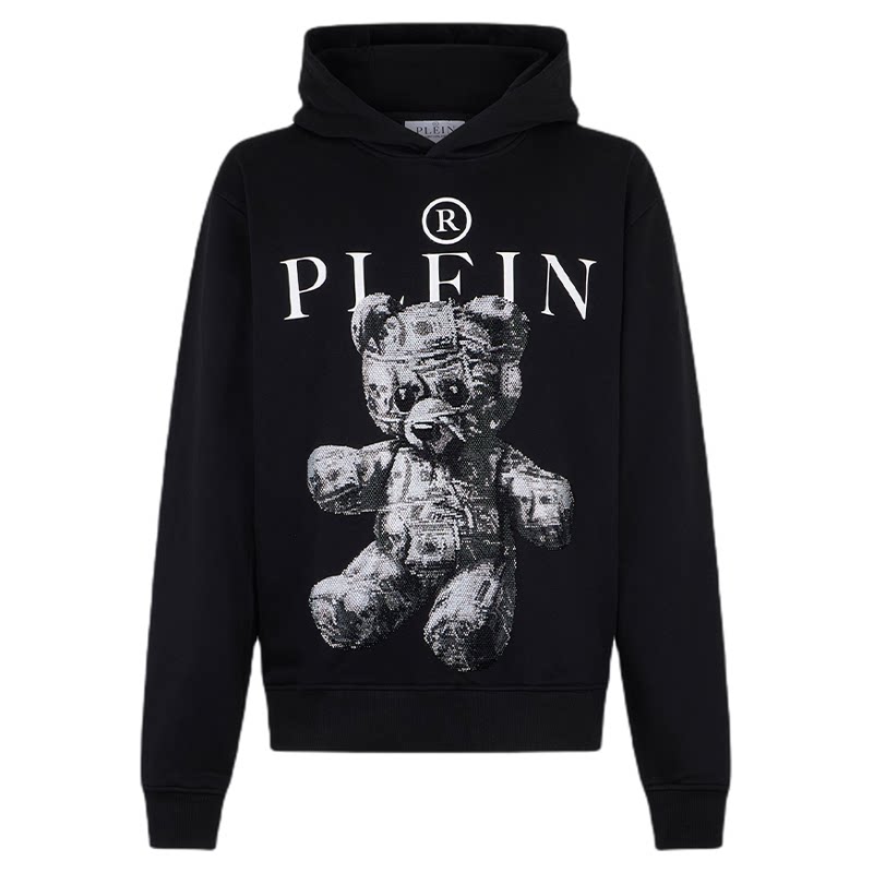 PHILIPP PLEIN 2026年男士休闲套头连帽连帽长袖卫衣日常通勤帽衫