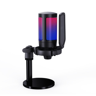FIFINE/非梵迪A6麦克风电脑台式录音直播游戏专用RGB降噪话筒收音