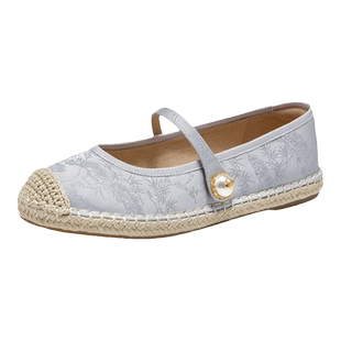 【清仓款】BeauToday浅口单鞋女渔夫鞋渔夫鞋一脚蹬帆布鞋乐福鞋