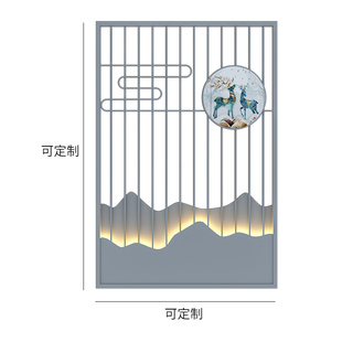 饰 中式 餐厅铁艺屏风火锅店卡座隔断墙饭店包间格栅酒店玄关镂空装