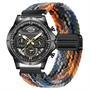 适用迪克斯Dickies手表带CL528男款女款磁吸编织透气替换学生腕带