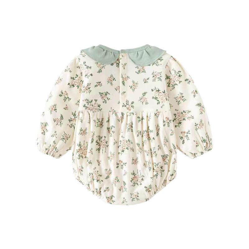 0-18个月婴儿衣服春秋纯棉连体包屁衣公主风长袖外出三角哈衣爬服