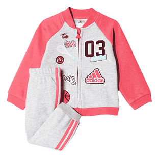 Adidas/阿迪达斯正品当季女婴童新款针织休闲运动套装CE9737