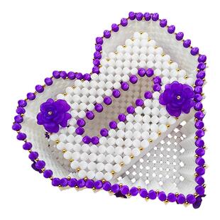 手工串珠玫瑰花爱心抽纸盒多功能欧式创意客厅桌面收纳摆件纸巾盒