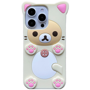 日系原单轻松熊铃铛可爱适用iPhone17Promax手机壳苹果1543保护套12软硅胶防摔情侣款16pro松弛熊立体卡通女