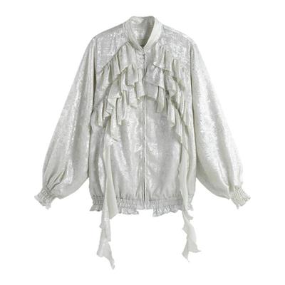 高级感休闲夹克女款春秋飘带外套