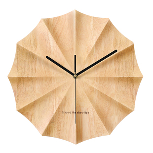 免打孔实木墙壁挂钟2026新款高级挂墙时钟表高端大气客厅家用挂表