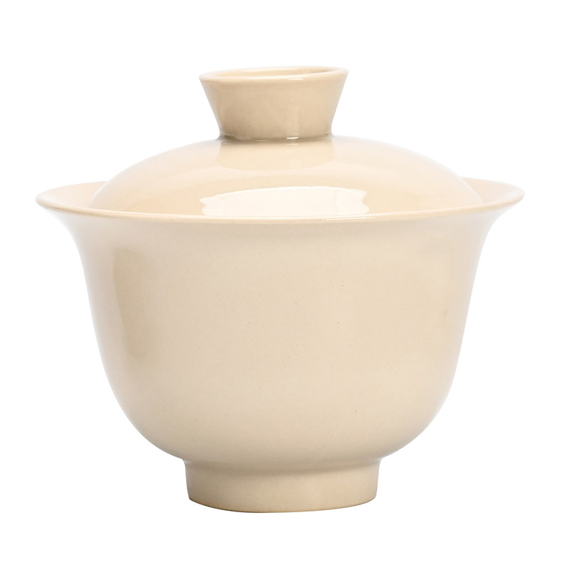 草木灰悬停盖碗简约素雅防烫泡茶器功夫茶具陶瓷敬茶碗泡茶杯带盖
