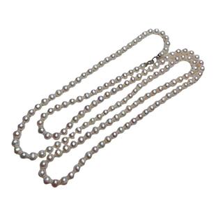 《惦念》8-9mm极光无核淡水珍珠毛衣链长项链130cm可掰扣优雅高级