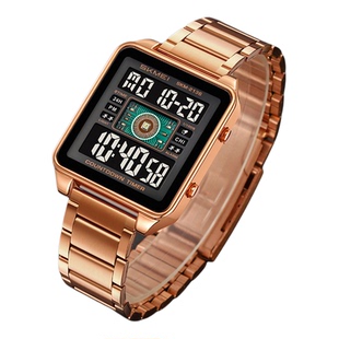 SKMEI时刻美时尚多功能双时间闹钟电子表男女士休闲防水运动手表