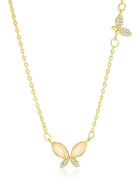 精致猫眼石蝴蝶项链女款