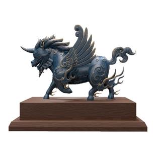 原创唐朝獬豸摆件律所开业律师办公桌摆设法律文创黄铜工艺品装饰