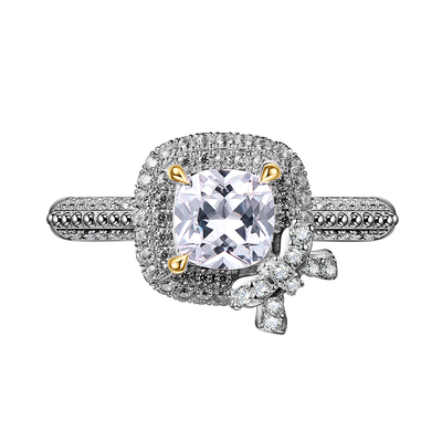 钻玺原创垫形钻戒蝴蝶