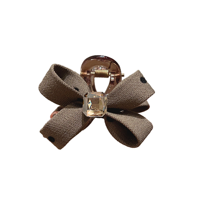 高级感水钻波点蝴蝶结抓夹中号发夹时尚气质后脑勺半扎发抓夹发卡