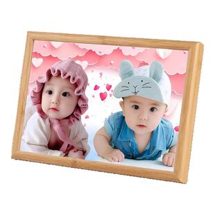年画娃娃送子图宝宝相框摆台备孕男女龙凤胎相框求子金童玉女助孕