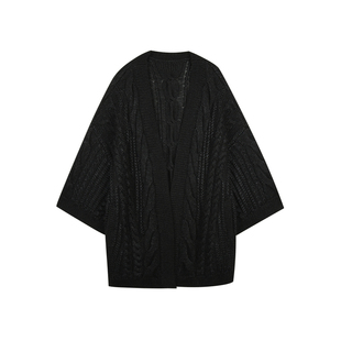 【周迅同款】LESS春秋绵羊毛开衫女慵懒风长款针织衫2N9312490