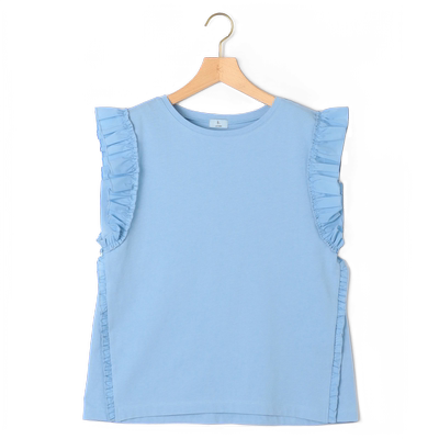 組曲Jazzy-Jersey荷叶袖T恤女ONWARD