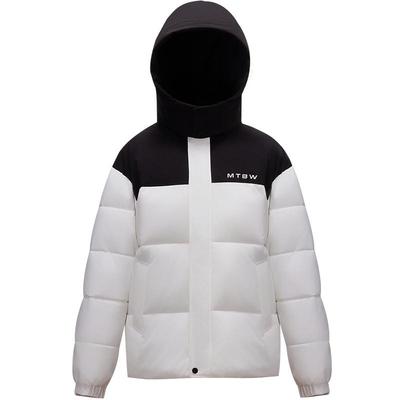 美特斯邦威棉服男2025冬季新款潮流休闲拼色保暖连帽棉衣外套男