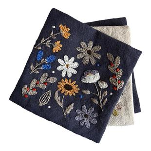 喝茶去松果果手工DIY布艺欧式刺绣材料包新手初学手绣自绣花套件