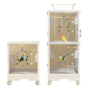 不锈钢横丝鸟笼双层加高大号鸟笼大全虎皮玄凤牡丹豪华别墅金属笼