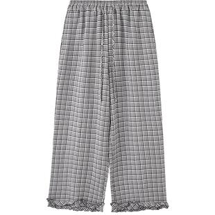 三福女春夏季萌趣印花抗菌遛弯裤趣味宽松居家长裤可外穿睡裤单裤