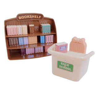 熊猫老师的书本过家家玩具微缩场景图书馆书房书架摆件娃娃屋系列