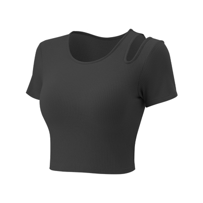 Gigt短袖一体杯女修身上衣瑜伽服