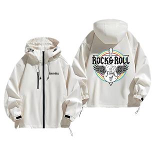 乐队Journey with Guitars and Wings周边夹克外套男女宽松摇滚衣