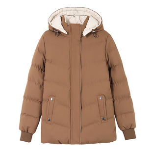 啄木鸟加绒加厚棉衣女款2025新款妈妈冬装时尚洋气小棉袄短款棉服