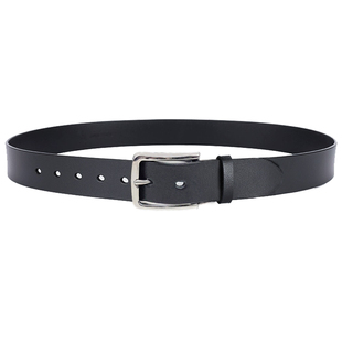 简束不锈钢银扣头层牛皮男士真皮腰带百搭西裤牛仔裤牛皮皮带男款