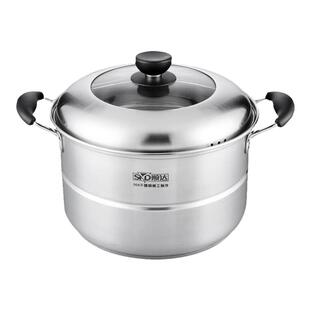 正品顺达加厚304不锈钢小蒸锅单层复底多用婴儿辅食锅燃气电磁炉