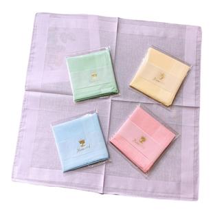 纯色手帕小方巾纯棉女士随身全棉吸汗擦小手绢布定制刺绣印花手巾