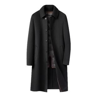 双面绒大衣男士中长款过膝商务休闲行政男装冬羽绒内胆羊毛呢外套