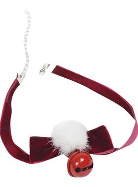 【圣诞摇铃变装】蝴蝶结丝绒项圈