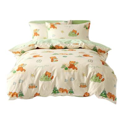 水星儿童100纯棉被套单件母婴A类抑菌全棉被罩卡通小熊猫26新品