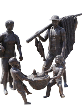 渔民文化摆件商业街玻璃钢