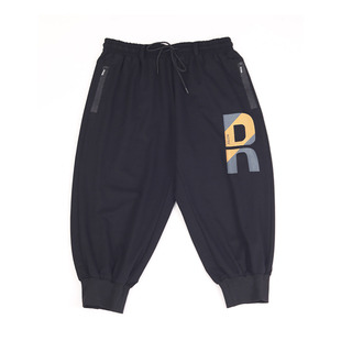 加肥加大码九分八男裤子加绒宽松秋士男款运动休闲肥胖子卫裤束脚